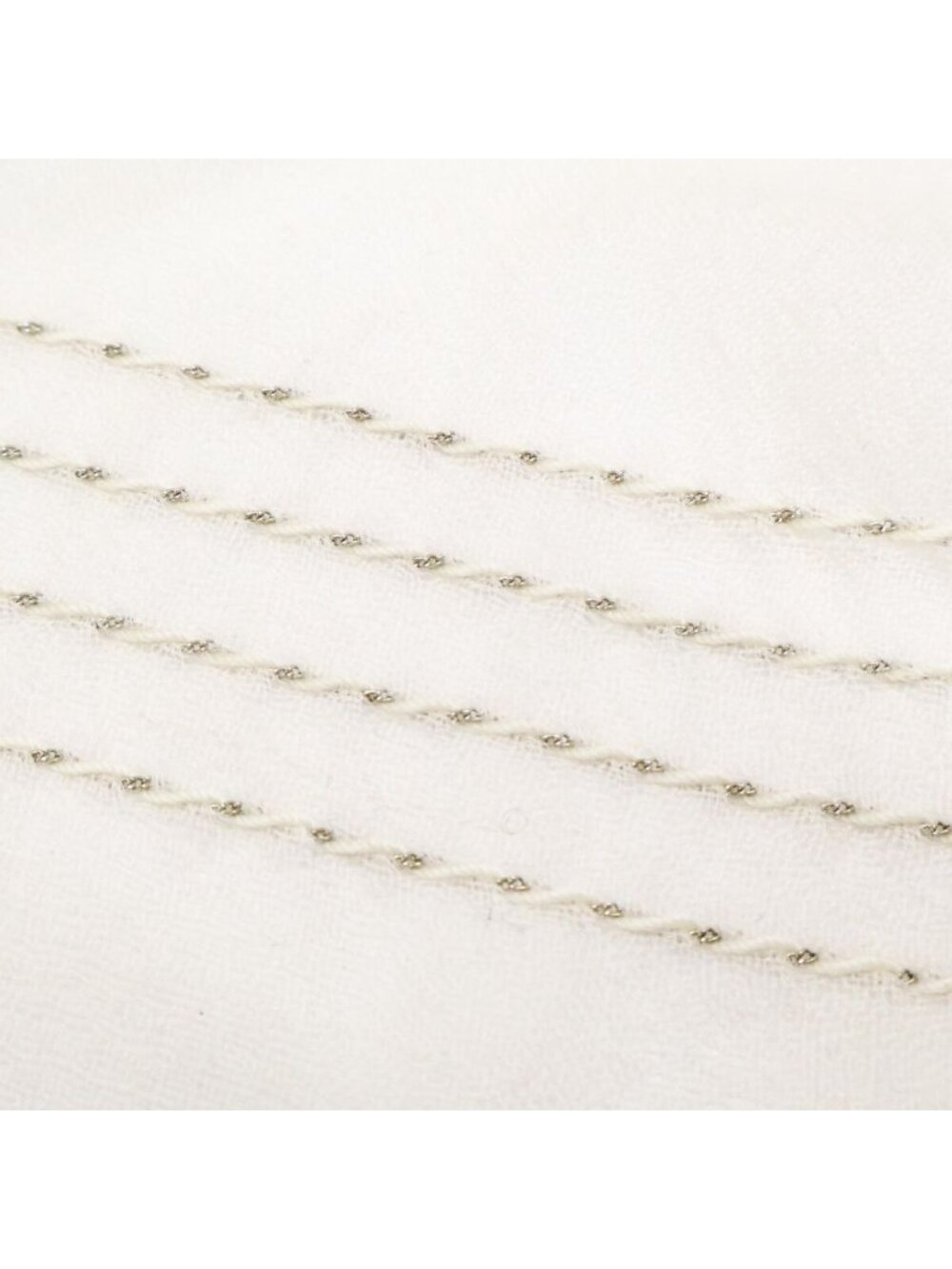 Chanel CC Logo Chain Embroidery Wool Scarf - Picture 5 of 5